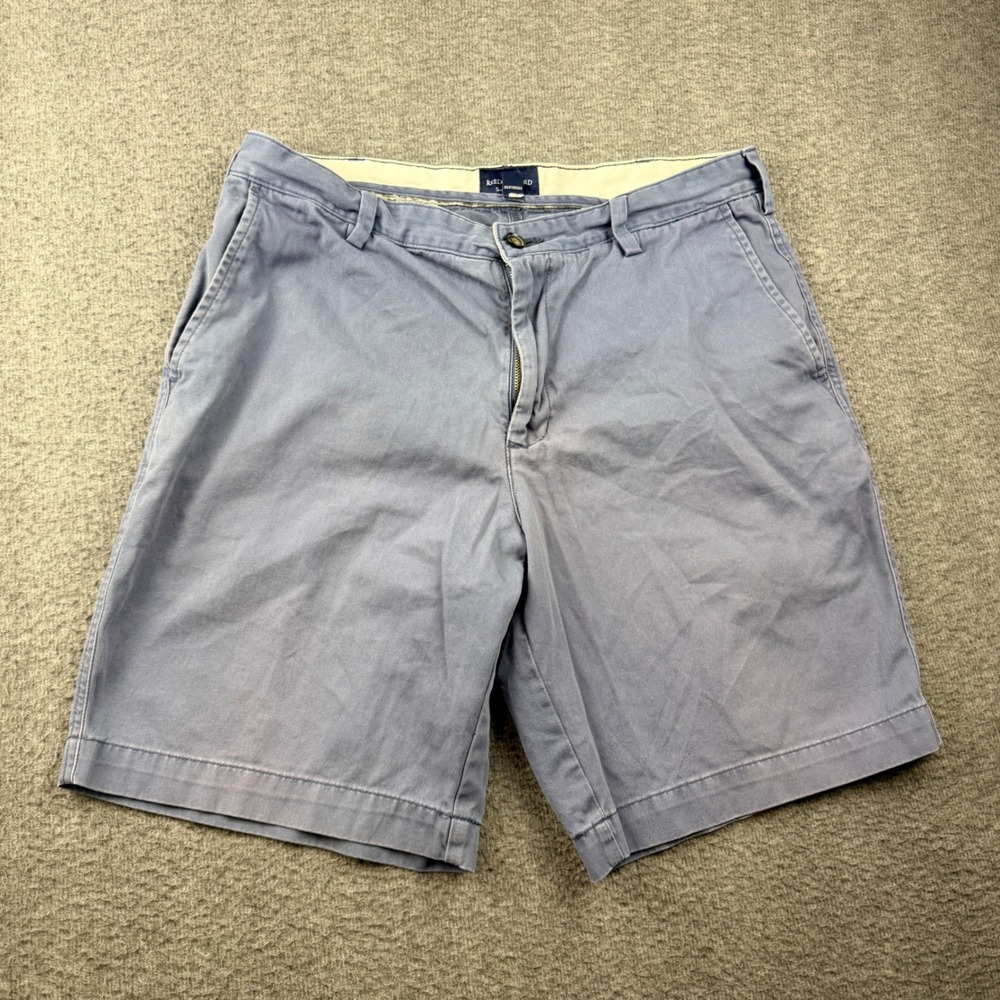 Reed Edward‎ Summer Wash Chino Shorts Men's 34 Blue Cotton Flat Front Casual